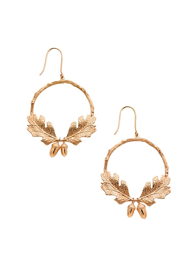 Karen walker stg acorn & leaf wreath earrings
