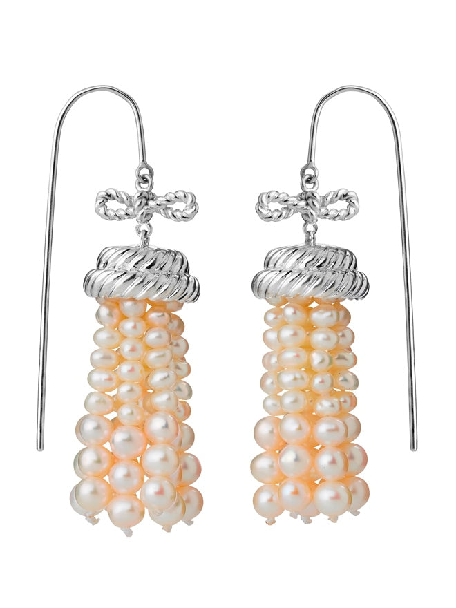 Karen walker binding love pearl drop knot earrings kw402er stg
