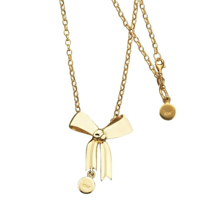 Karen walker bow necklace gold close