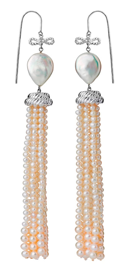 Karen walker stg long love pearl drop earrings kw403er stg