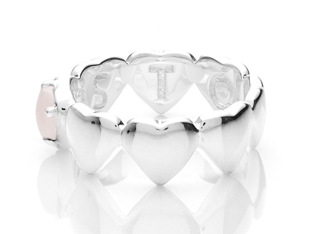 Stolen girlfriends club band of hearts ring rose quartz