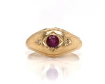 Load image into Gallery viewer, 18ct Ruby Two Diamond Ring