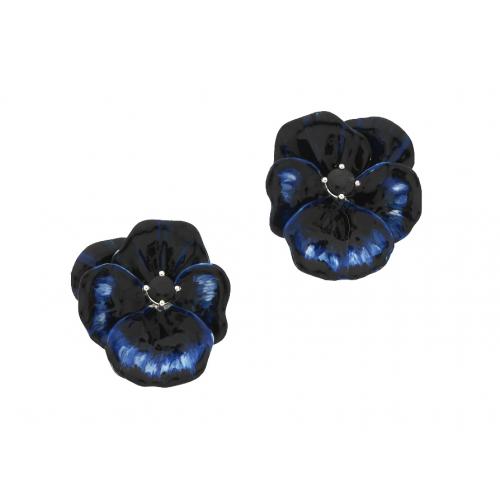 Karen Walker Stg Sapphire Enamel Flower Earrings Westende Jewellers