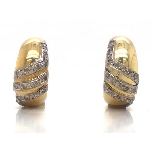 18ct Diamond Deco Dome Clip On Earrings Westende Jewellers