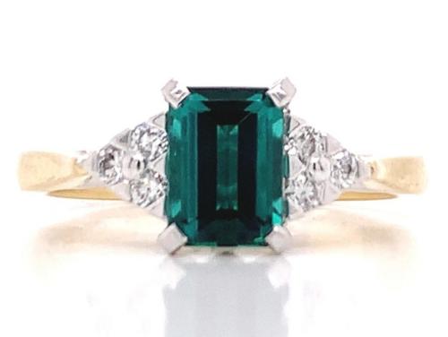 18ct Tourmaline Diamond Ring TDW 0.17ct image