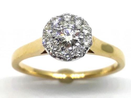 9ct Diamond Halo Cluster Ring TDW.50CT image