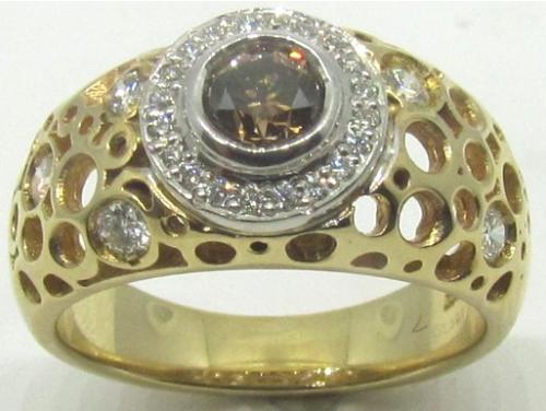 9ct Champagne Diamond Ring TDW 0.75ct image