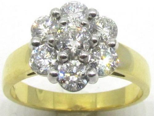 18ct Gold Diamond Set Cluster Ring image
