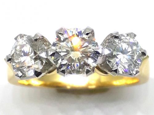 18ct Three Diamond Ring TDW 2.08CT  image