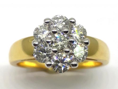 18ct Diamond Cluster Ring TDW 1.00CT image