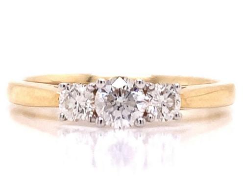 9ct Three Diamond Ring TDW 0.50ct image