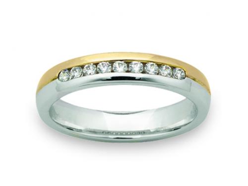 9ct Two Tone 4mm Diamond Wedder image