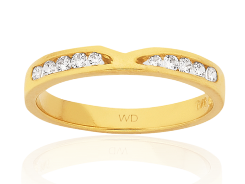 9ct Diamond V Shaped Cut Out Eternity Ring image