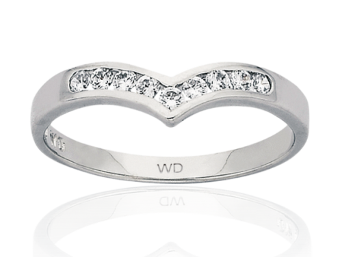 9ct White Gold Diamond V Shaped Eternity Ring image
