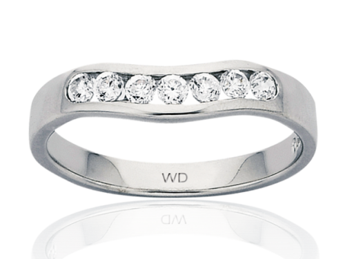 9ct White Gold Diamond Curved Eternity Ring image