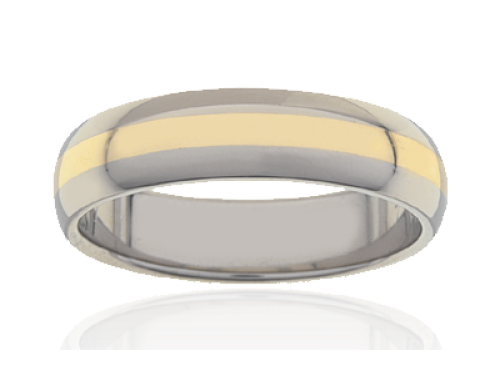 Titanium 9ct Gold 6mm Wedder image