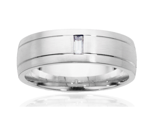 9ct White Gold Diamond Banded Wedder image