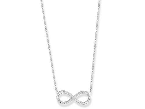 9ct White Gold Diamond Infinity Necklace TDW 0.10ct image