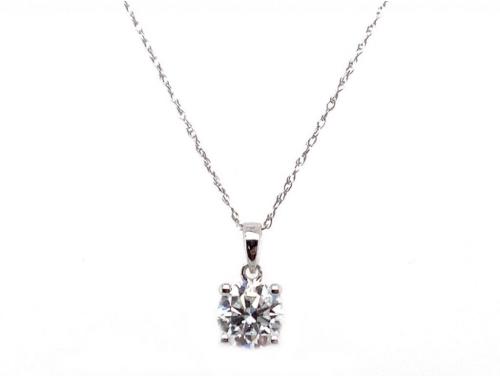 18ct White Gold Lab Grown Diamond Pendant TDw 1.00ct image