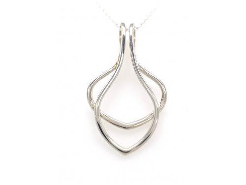 191813 Sterling Silver Double Ring Holder Pendant