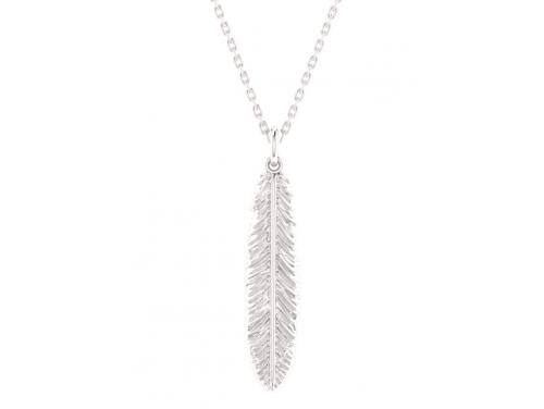 Sterling Silver Fantail/Piwakawaka Feather Hook Necklace image