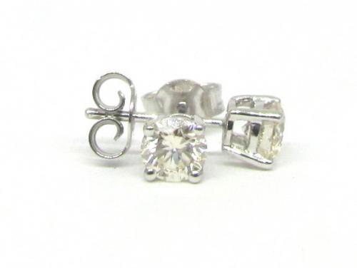 18ct White Gold Diamond Stud Earrings image