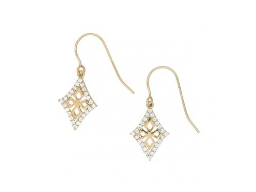 9ct CZ Diamond-Shaped Hook Earrings image
