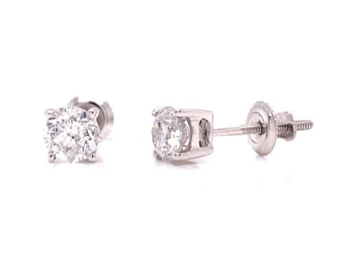14ct White Gold Diamond Earrings TDW 1.00ct image