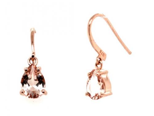 9ct Rose Gold Morganite Drop Earrings image