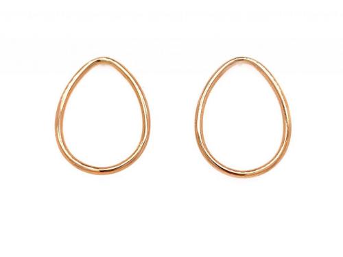 9ct Open Teardrop Tube Earrings image