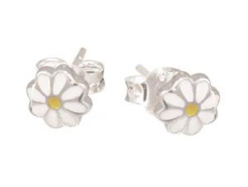 Stg Enamel Daisy Stud Earrings image