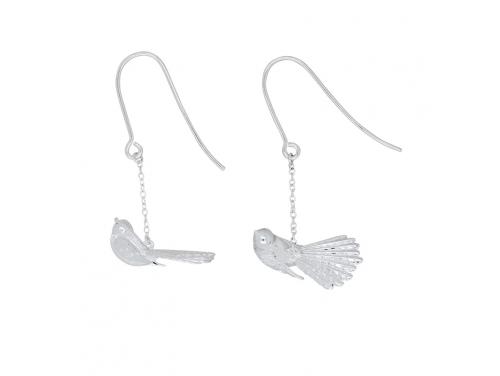 Sterling Silver Fantail Drop Earrings image