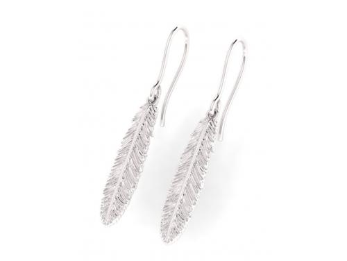 Sterling Silver Fantail/Piwakawaka Feather Hook Earrings image