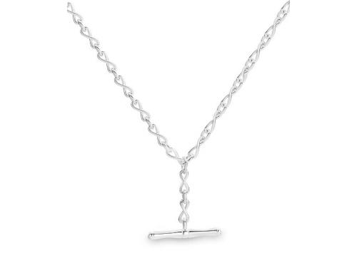 Stg T-Bar Infinity Link Necklace 50cm image