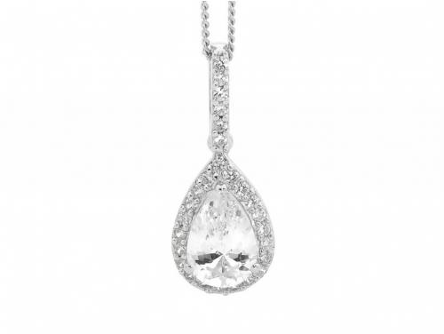 Ellani Stg CZ Tear Drop Pendant image