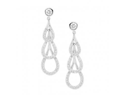 Ellani Stg CZ 3 Drop Earrings image