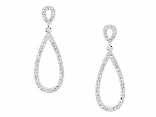 Ellani Stg CZ Open Teardrop Earrings image