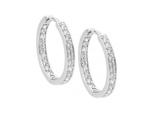 Ellani Stg CZ Huggie Earrings image