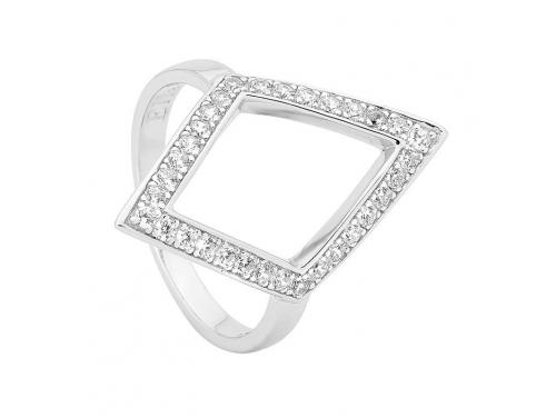 Ellani Stg CZ Open Diamond Shape Ring image