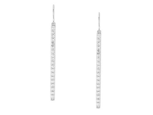 Ellani Stg CZ Bar Drop Earrings image