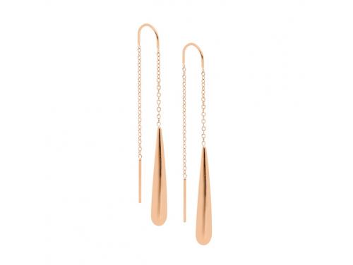 Ellani Rose Plated Stainless Steel Thread Drop Earrings image