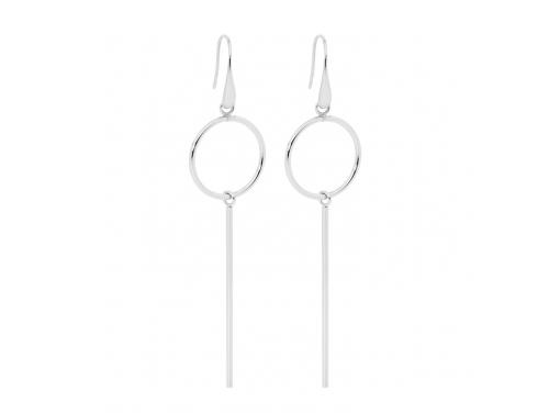 Ellani Stainless Steel Long Drop Hook Earrings image
