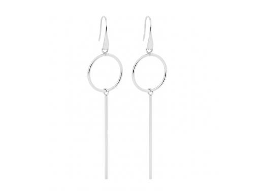 Ellani Stainless Steel Long Drop Hook Earrings image