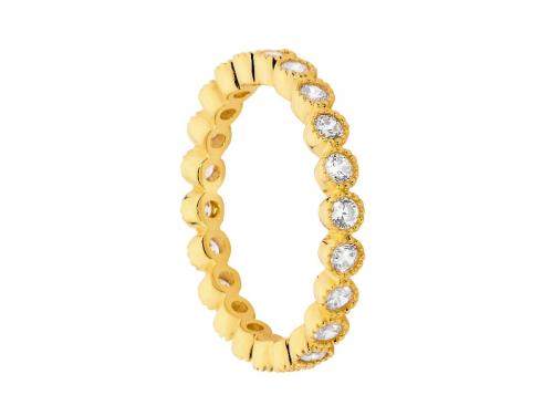 Ellani Gold Plated Stg CZ Eternity Ring image