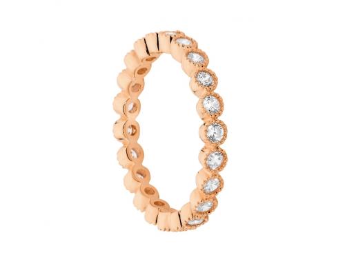 Ellani Rose Gold Stg CZ Eternity Ring image