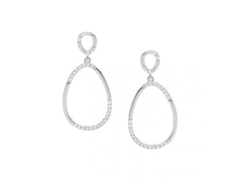 Ellani Stg CZ Oval Drop Earrings image