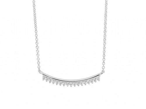 Ellani Stg CZ Curved Bar Necklace image