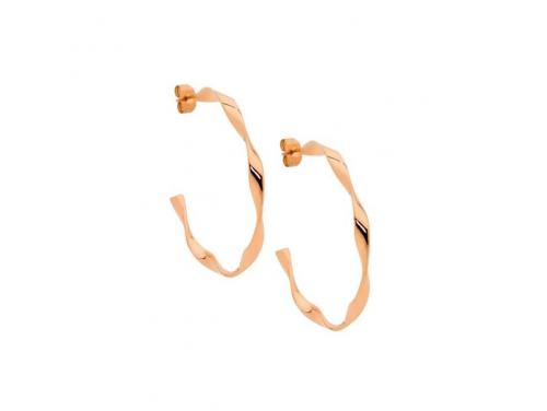 Ellani Rose Plated Stainless Steel Twist Hoop Earrings image