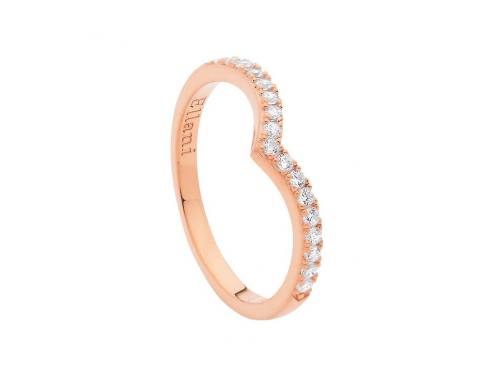 Ellani Rose Gold Plated Stg CZ Stacker Ring image