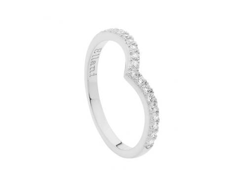 Ellani Stg CZ V Shape Stacker Ring image